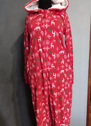 Пижама кигуруми флисовая зимний принт1 фото