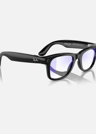 Смарт окуляри ray-ban meta wayfarer clear with blue-violet light filter3 фото