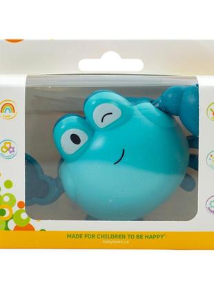 Іграшка для ванни baby team краб блакитний (9040-1)3 фото