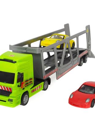 Модель автомобіля dickie toys автотранспортер з 2 машинками (3747005)