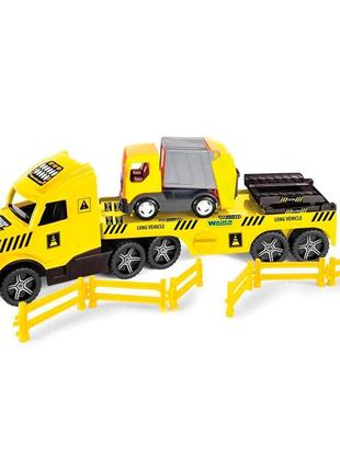 Машинка wader magic truck technic евакуатор з будівельними контейнерами (36470)