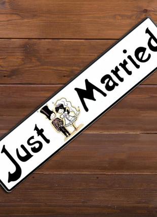 Номера на свадебную машину "just married" (арт. k4)