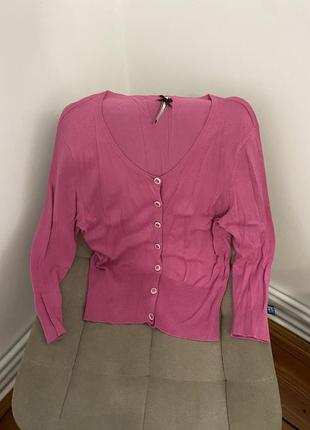 Кардиган рожевий, светер, кофта на ґудзики, одяг недорого1 фото