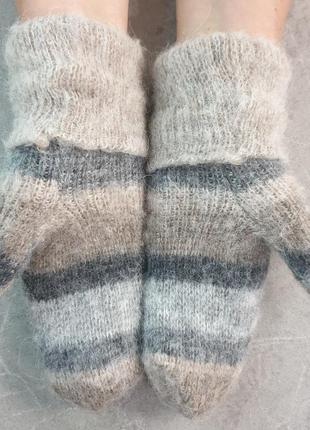 Теплі вовняні рукавиці4 фото