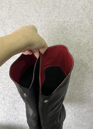 Высокие сапожки трубы сапоги ботинки зимние из натуральной кожи утепленные трендовые5 фото