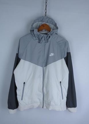 Чоловіча вітровка nike City tech fleece l-xl куртка ніке модерн біла вітровка