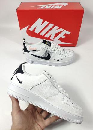 Nike air force 1’07lv8 ultra white (бело-черные)3 фото