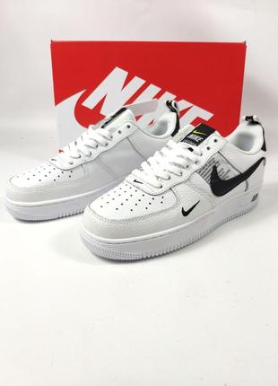 Nike air force 1’07lv8 ultra white (бело-черные)5 фото