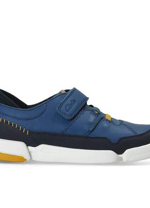 Шкіряні кросівки clarks tri scotty jnr blue2 фото