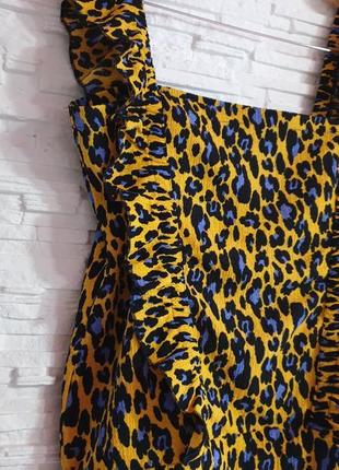 Яркий стильный топ блуза рюши леопардовый принт v by very sale2 фото