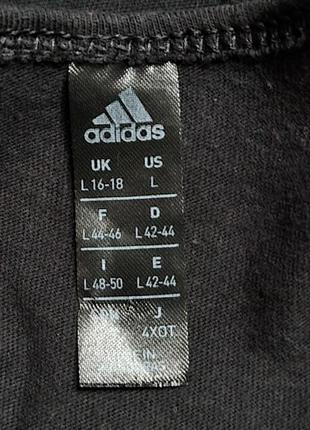 Брендова чорна жіноча майка для тренувань спорту adidas l з рожевим принтом10 фото