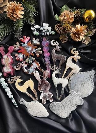 Іграшки новорічні прикраса для ялинки декор із смоли епоксидної