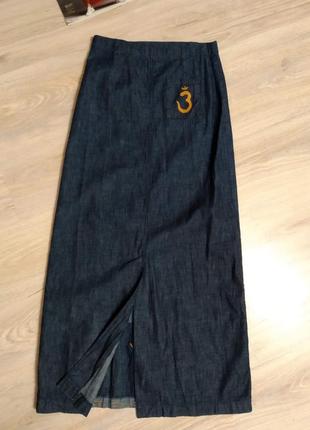Стильная оригинальная юбка карандаш макси из качественного джинса9 фото