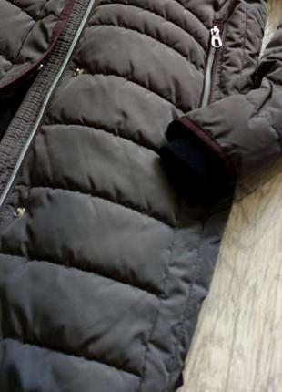 Женска теплая зимняя курточка tom taylor с капюшоном с натуральным мехом в сером цвете размер xl8 фото