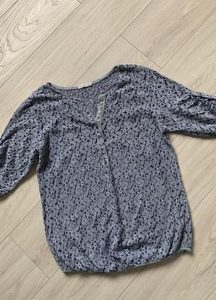 Блузка синя ажурна