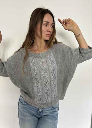 Кашемировый свитер с кружевом pittarello italy