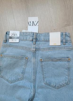 Джинсы базовые высокая талия голубые high rise straight zara 34 36 5862/0917 фото