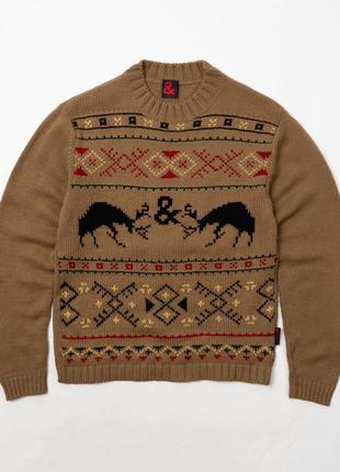 Dolce &amp; gabbana vintage wool sweater brown мужской свитер