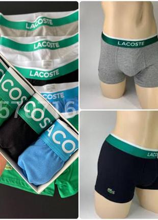 Мужские трусы лакоста, трусы на подарок lacoste из хлопка.