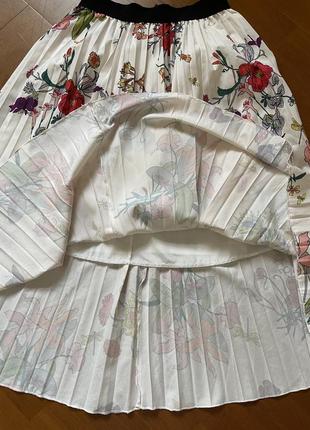 Спідниця юбка міді плісіровка в квіти5 фото