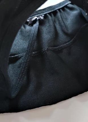 Стринги с поясом для чулок атлас черные трусики женские трусы атласные с кружевом6 фото