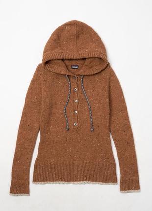 Patagonia ranchito brown hoodie wool sweater жіночий светр