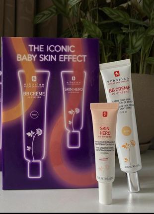 Эрборийский box - the iconic baby skin effect - вв-крем с женьшенем spf20 nude tint 40 мл + skin hero skin perfector с женьшенем 15 мл