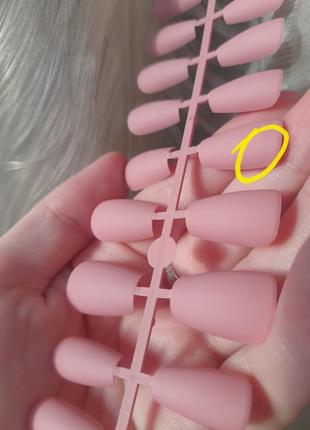 Ногти накладные розовые матовые, набор накладных ногтей 24 шт6 фото