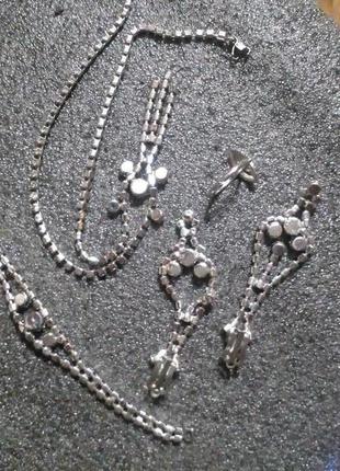 Яблонекс. кольє, браслет, сережки, каблучка- чеський ошатний набір 70их років9 фото