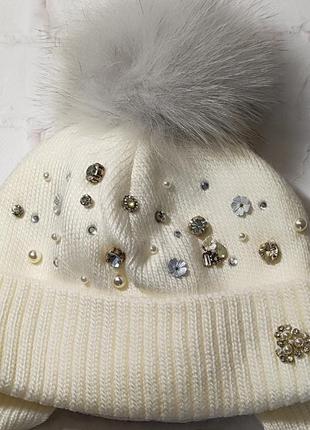 Теплая шапка для девочек