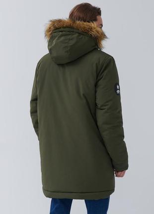 Тепла зимова куртка house brand з хутровим капюшоном (знімається)