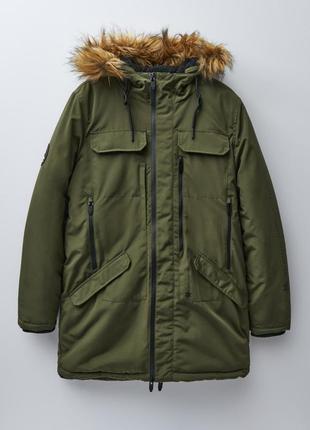 Тепла зимова куртка house brand з хутровим капюшоном (знімається)