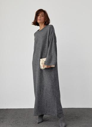 Вязаное платье oversize длиной макси3 фото