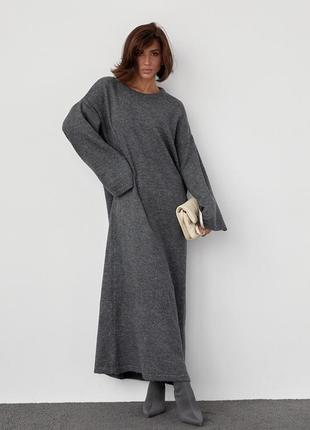Вязаное платье oversize длиной макси8 фото