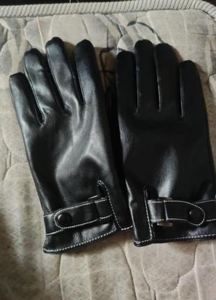 Шкіряні чоловічі перчатки зимові на хутрі /рукавички кожаные мужские зимние на меху10 фото