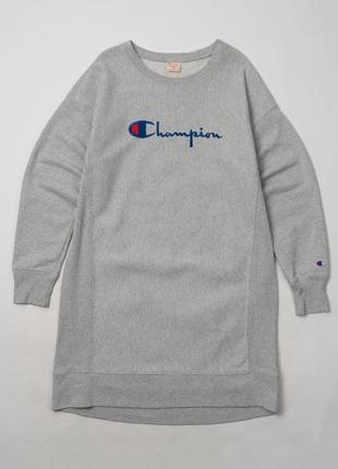 Champion oversized sweat dress with script logo женское платье-свитшот1 фото