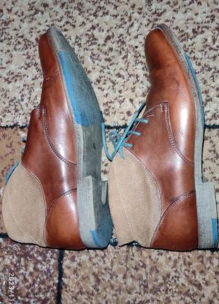 Туфли коричневые с синим3 фото