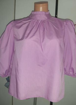 Укороченная блузка сиреневого цвета