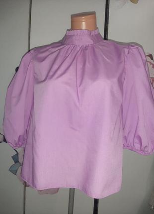 Укороченная блузка сиреневого цвета4 фото