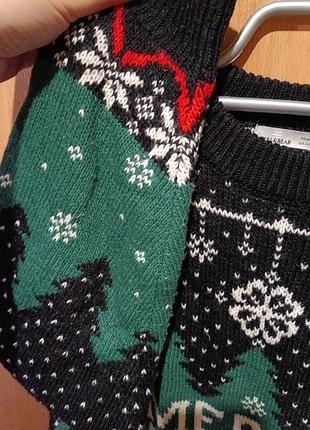 Pull&amp;bear, новогодний свитер р.хс 3