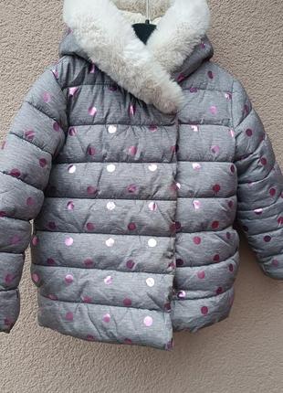 Теплая куртка m&amp;s на девочку 5-6 лет5 фото