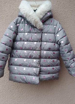 Теплая куртка m&amp;s на девочку 5-6 лет2 фото