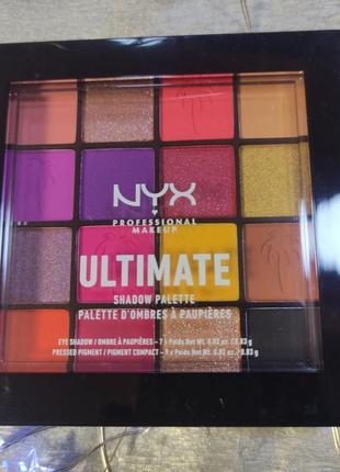 Nyx professional makeup ultimate shadow palette, палитра теней для век — festival