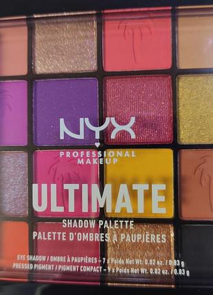 Nyx professional makeup ultimate shadow palette, палитра теней для век — festival