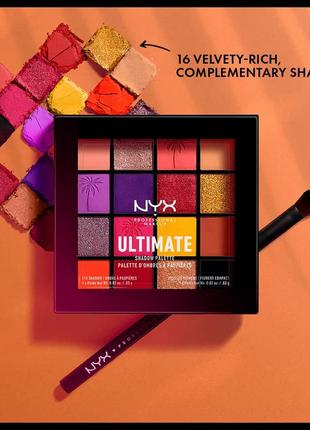Nyx professional makeup ultimate shadow palette, палітра тіней для повік - festival
