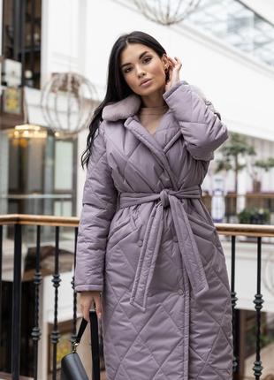 Пальто жіноче стьобане зимове тепле, з капюшоном, бренд, індиго7 фото