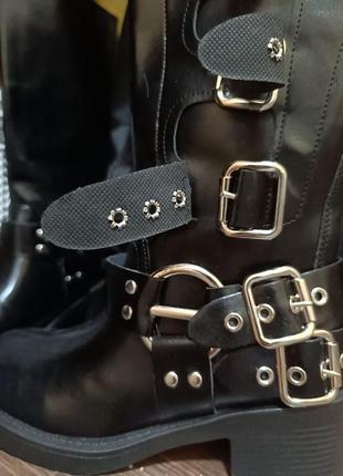 Туфли в стиле лолита мери джейн школьные лоферы винтаж готические сапожки сапоги чёрные4 фото