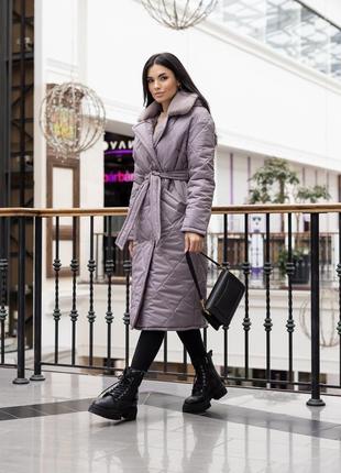 Пальто женское стеганое зимнее теплое, с капюшоном, бренд, черное, серое, индиго, кэмел6 фото