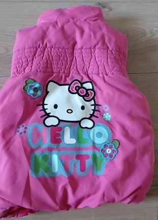 Толстая,теплая жилетка для девочки hello kitty marks and spenser/ жилетка/ безрукавка