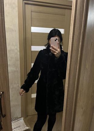 Шуба мутон с норкой